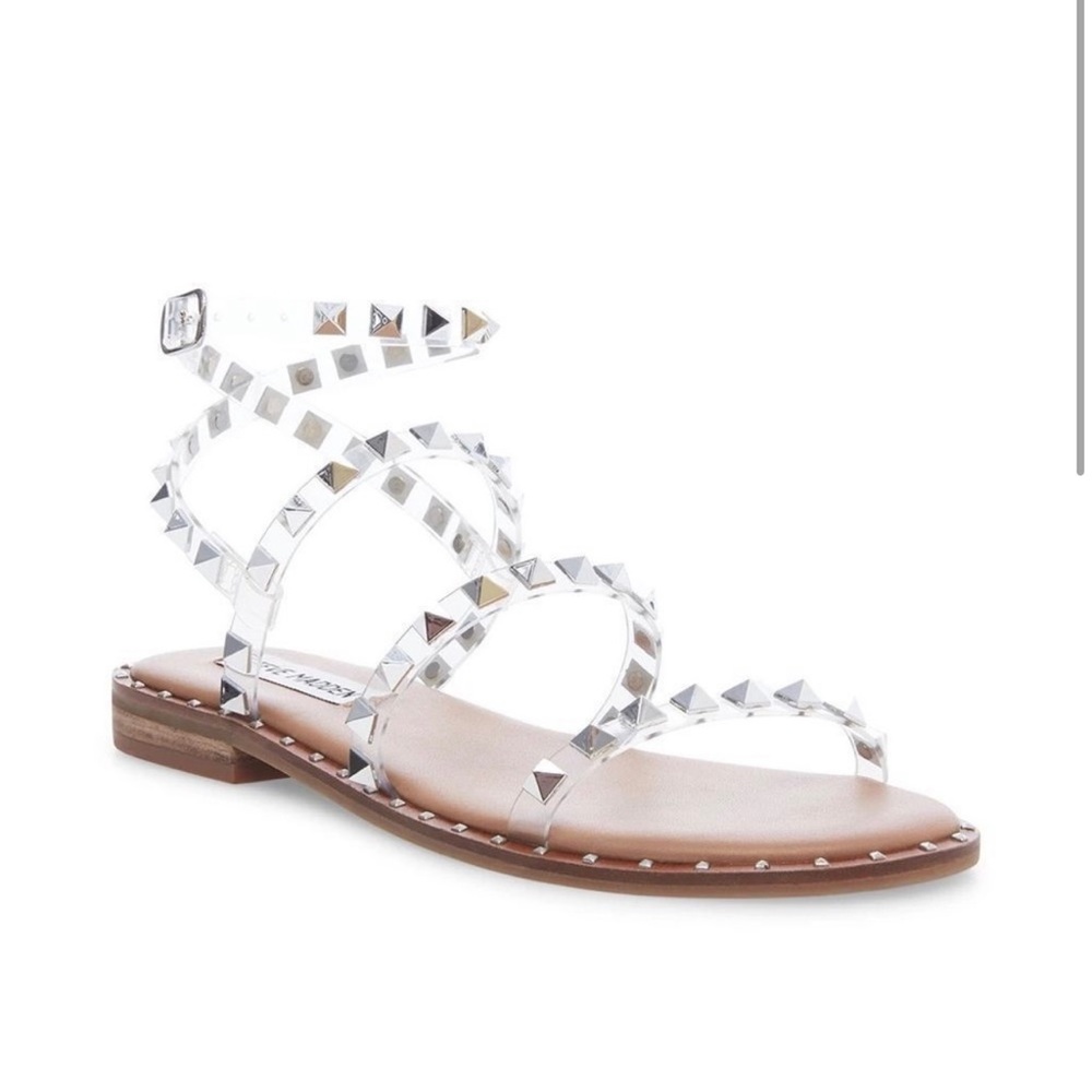 Steve Madden travel clear studded sandals SIZE 9